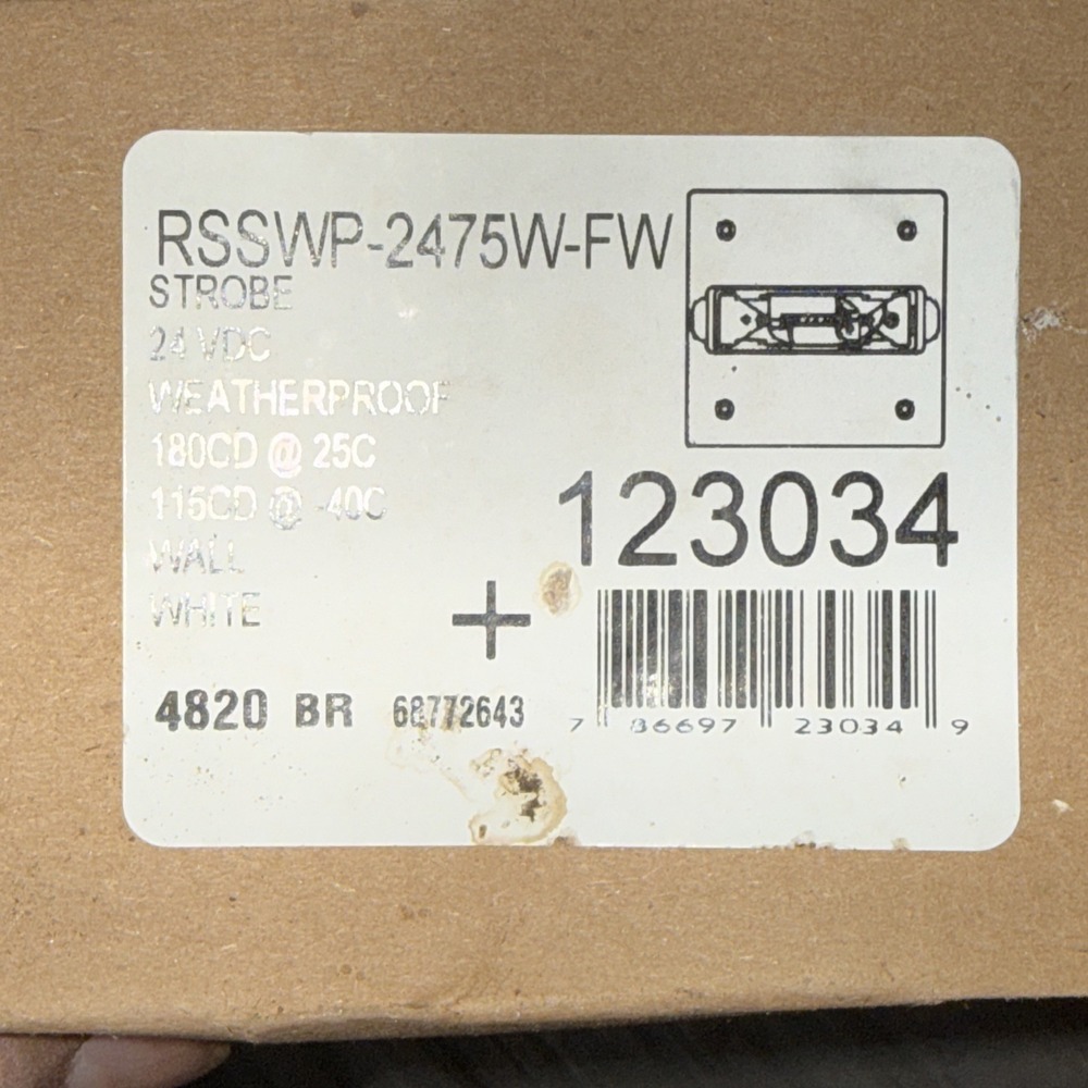 Eaton Wheelock RSSWP-2475W-FW 123034 Strobe Weatherproof White (NEW IN BOX)